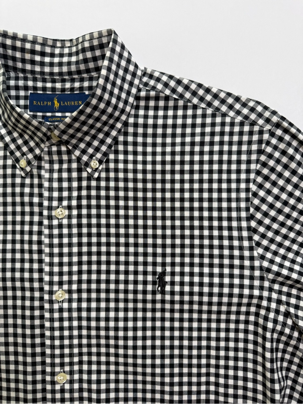 Polo Ralph Lauren Black White Gingham Button Down Shirt Men’s Large